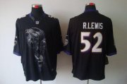Wholesale Cheap Nike Ravens #52 Ray Lewis Black Alternate Men's Stitched NFL Helmet Tri-Blend Limited Jersey