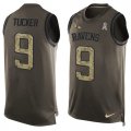 Wholesale Cheap Nike Ravens #9 Justin Tucker Green Men's Stitched NFL Limited Salute To Service Tank Top Jersey