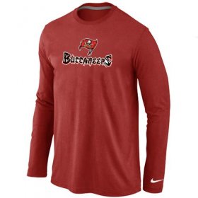 Wholesale Cheap Nike Tampa Bay Buccaneers Authentic Logo Long Sleeve NFL T-Shirt Red