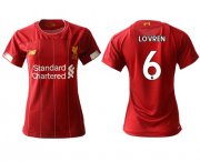 Wholesale Cheap Women's Liverpool #6 Lovren Red Home Soccer Club Jersey