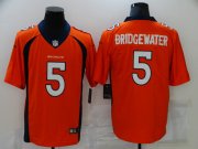 Wholesale Cheap Men's Denver Broncos #5 Teddy Bridgewater Orange 2021 Vapor Untouchable Stitched NFL Nike Limited Jersey