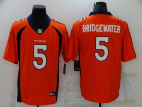 Wholesale Cheap Men\'s Denver Broncos #5 Teddy Bridgewater Orange 2021 Vapor Untouchable Stitched NFL Nike Limited Jersey