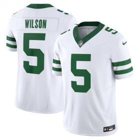 Cheap Men\'s New York Jets #5 Garrett Wilson White 2023 F.U.S.E. Vapor Limited Throwback Stitched Football Jersey