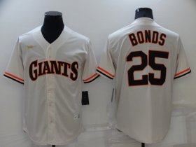 Wholesale Cheap Men\'s San Francisco Giants #25 Barry Bonds Cream Cooperstown Collection Cool Base Stitched Nike Jersey