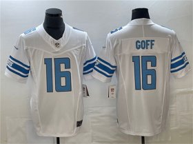 Cheap Men\'s Detroit Lions #16 Jared Goff White 2023 F.U.S.E. Vapor Untouchable Limited Stitched Jersey