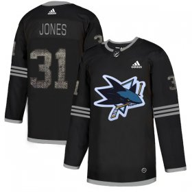 Wholesale Cheap Adidas Sharks #31 Martin Jones Black Authentic Classic Stitched NHL Jersey