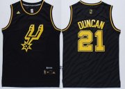 Wholesale Cheap San Antonio Spurs #21 Tim Duncan Revolution 30 Swingman 2014 Black With Gold Jersey