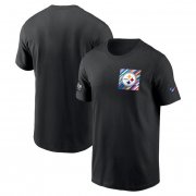 Wholesale Cheap Men's Pittsburgh Steelers Black 2023 Crucial Catch Sideline Tri-Blend T-Shirt