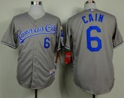 Wholesale Cheap Royals #6 Lorenzo Cain Grey Cool Base Stitched MLB Jersey