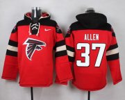 Wholesale Cheap Nike Falcons #37 Ricardo Allen Red Player Pullover NFL Hoodie