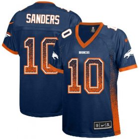Wholesale Cheap Nike Broncos #10 Emmanuel Sanders Blue Alternate Women\'s Stitched NFL Elite Drift Fashion Jersey