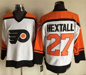 Wholesale Cheap Flyers #27 Ron Hextall White/Black CCM Throwback Stitched NHL Jersey