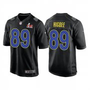 Wholesale Cheap Men's Los Angeles Rams #89 Tyler Higbee 2022 Black Super Bowl LVI Game Stitched Jersey