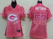 Wholesale Cheap Nike Packers #52 Clay Matthews Pink Women's Fem Fan NFL Game Jersey