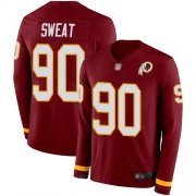 Wholesale Cheap Nike Redskins #90 Montez Sweat Burgundy Red Team Color Men's Stitched NFL Limited Therma Long Sleeve Jersey