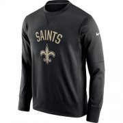 Wholesale Cheap Men's New Orleans Saints Nike Black Sideline Circuit Performance Sweatshirt