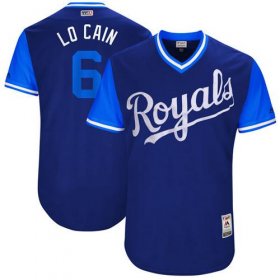 Wholesale Cheap Royals #6 Lorenzo Cain Navy \"Lo Cain\" Players Weekend Authentic Stitched MLB Jersey