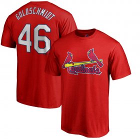 Wholesale Cheap St. Louis Cardinals #46 Paul Goldschmidt Majestic Official Name & Number T-Shirt Red