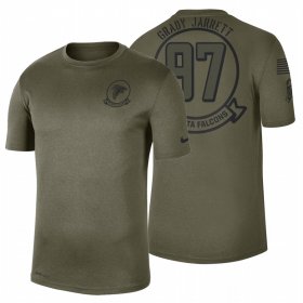 Wholesale Cheap Atlanta Falcons #97 Grady Jarrett Olive 2019 Salute To Service Sideline NFL T-Shirt