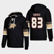 Wholesale Cheap Anaheim Ducks #83 Kalle Kossila Black adidas Lace-Up Pullover Hoodie