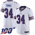 Wholesale Cheap Nike Bills #34 Thurman Thomas White Men's Stitched NFL 100th Season Vapor Limited Jersey