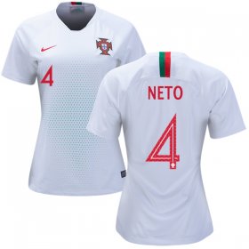 Wholesale Cheap Women\'s Portugal #4 Neto Away Soccer Country Jersey