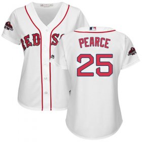 Wholesale Cheap Red Sox #25 Steve Pearce White Home 2018 World Series Champions Women\'s Stitched MLB Jersey