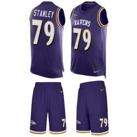Wholesale Cheap Nike Ravens #79 Ronnie Stanley Purple Team Color Men\'s Stitched NFL Limited Tank Top Suit Jersey