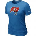 Wholesale Cheap Women's Nike Tampa Bay Buccaneers Logo NFL T-Shirt Light Blue