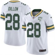 Wholesale Cheap Nike Packers #28 AJ Dillon White Men's 100th Season Stitched NFL Vapor Untouchable Limited Jersey