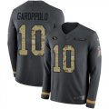 Wholesale Cheap Nike 49ers #10 Jimmy Garoppolo Anthracite Salute to Service Youth Stitched NFL Limited Therma Long Sleeve Jersey