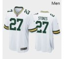 Wholesale Cheap Men Green Bay Packers #27 Eric Stokes White Green 2021 Draft Jersey