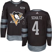Wholesale Cheap Adidas Penguins #4 Justin Schultz Black 1917-2017 100th Anniversary Stitched NHL Jersey