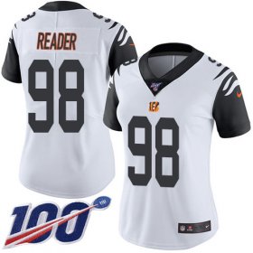 Wholesale Cheap Nike Bengals #98 D.J. Reader White Women\'s Stitched NFL Limited Rush 100th Season Jersey