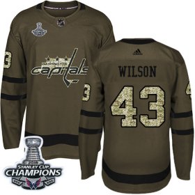 Wholesale Cheap Adidas Capitals #43 Tom Wilson Green Salute to Service Stanley Cup Final Champions Stitched NHL Jersey