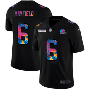 Cheap Cleveland Browns #6 Baker Mayfield Men's Nike Multi-Color Black 2020 NFL Crucial Catch Vapor Untouchable Limited Jersey