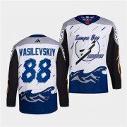 Wholesale Cheap Men's Tampa Bay Lightning #88 Andrei Vasilevskiy White 2022 Reverse Retro Stitched Jersey