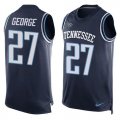 Wholesale Cheap Nike Titans #27 Eddie George Navy Blue Team Color Men's Stitched NFL Limited Tank Top Jersey
