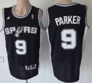 Wholesale Cheap San Antonio Spurs #9 Tony Parker Revolution 30 Swingman Black Jersey