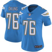 Wholesale Cheap Nike Chargers #76 Russell Okung Electric Blue Alternate Women's Stitched NFL Vapor Untouchable Limited Jersey
