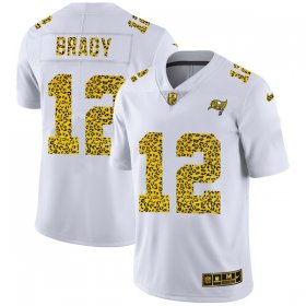 Cheap Men\'s Tampa Bay Buccaneers #12 Tom Brady 2020 White Leopard Print Fashion Limited Football Stitched Jersey