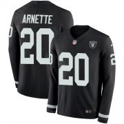 Wholesale Cheap Nike Raiders #20 Damon Arnette Black Team Color Youth Stitched NFL Limited Therma Long Sleeve Jersey