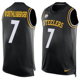 Wholesale Cheap Nike Steelers #7 Ben Roethlisberger Black Team Color Men\'s Stitched NFL Limited Tank Top Jersey
