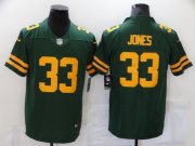 Wholesale Cheap Men's Green Bay Packers #33 Aaron Jones Green Yellow 2021 Vapor Untouchable Stitched NFL Nike Limited Jersey