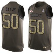 Wholesale Cheap Nike Chiefs #50 Willie Gay Jr. Green Men's Stitched NFL Limited Salute To Service Tank Top Jersey