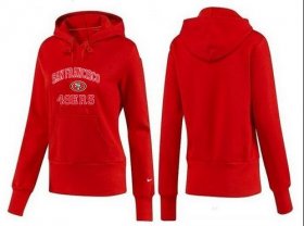 Wholesale Cheap Women\'s San Francisco 49ers Heart & Soul Pullover Hoodie Red