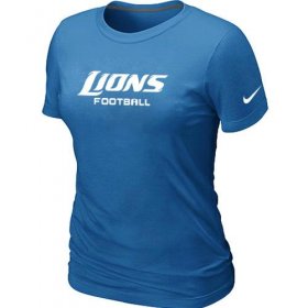 Wholesale Cheap Women\'s Nike Detroit Lions Sideline Legend Authentic Font T-Shirt L.Blue