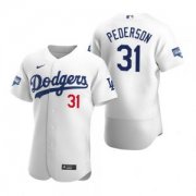 Wholesale Cheap Los Angeles Dodgers #31 Joc Pederson White 2020 World Series Champions Jersey