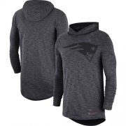 Wholesale Cheap Men's New England Patriots Nike Heathered Charcoal Fan Gear Tonal Slub Hooded Long Sleeve T-Shirt