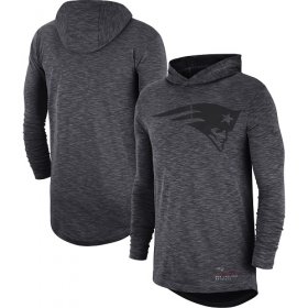 Wholesale Cheap Men\'s New England Patriots Nike Heathered Charcoal Fan Gear Tonal Slub Hooded Long Sleeve T-Shirt
